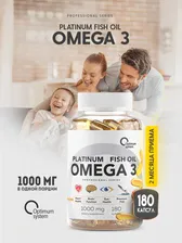 Омега 3 Optimum System Omega 3 Platinum Fish Oil - 180 капсул