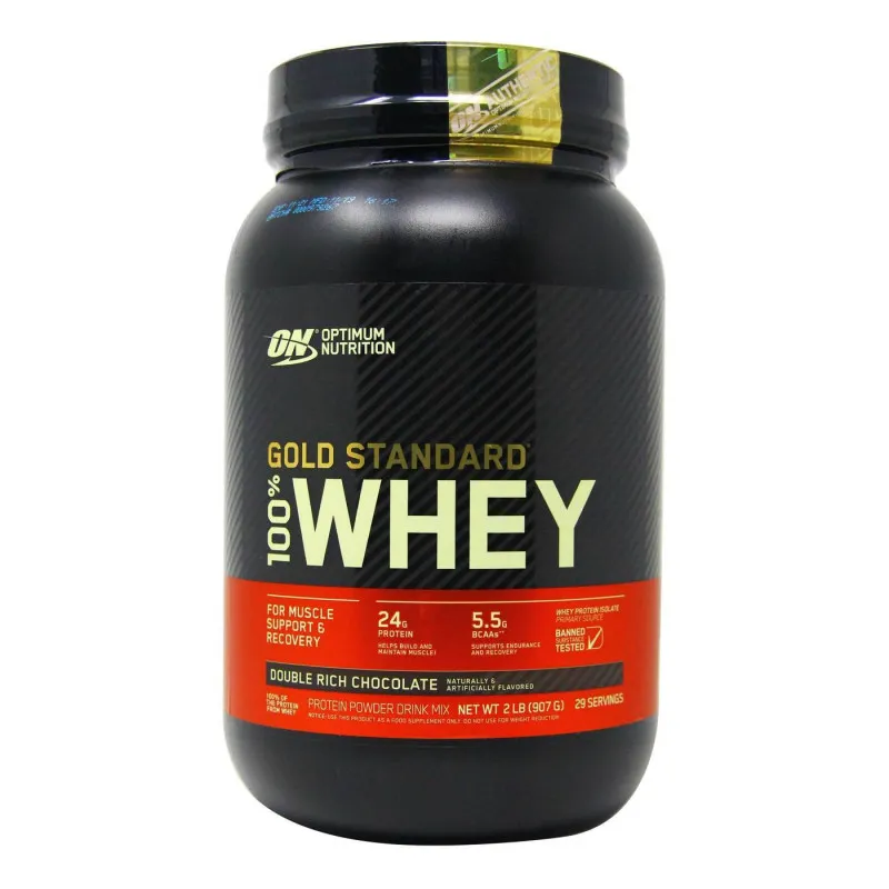 Протеин Optimum Nutrition 100 % Whey protein Gold standard 908г Двойной шоколад-0